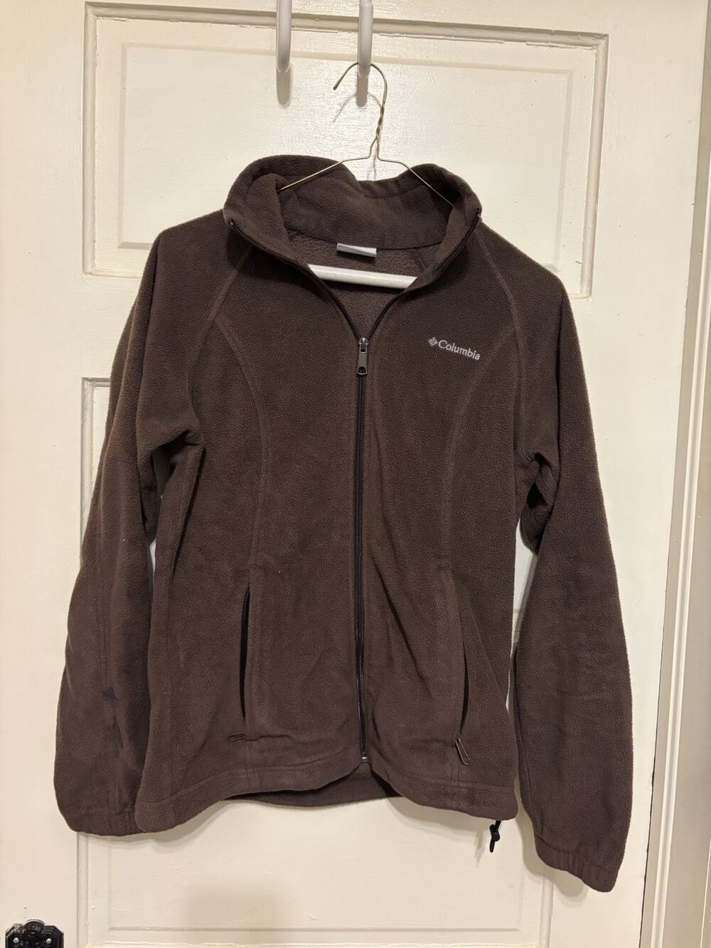 Columbia Jacket Womens Small Brown Full Zip Soft Fleece Hiking Ladies Active